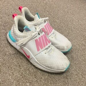 Nike tennis shoes size 6.5 hot pink teal white